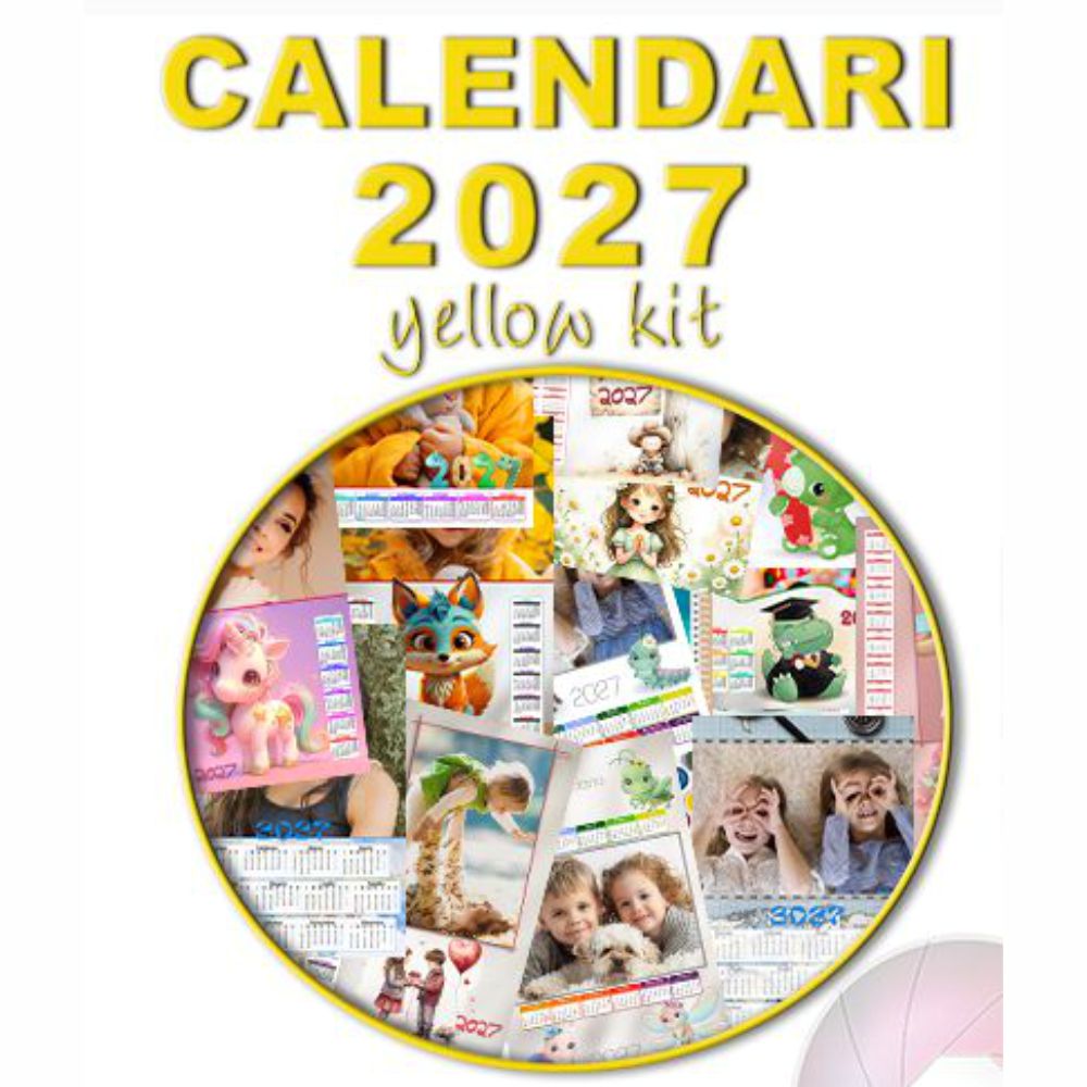 Maschere fotocalendario 2027 Yellow Kit