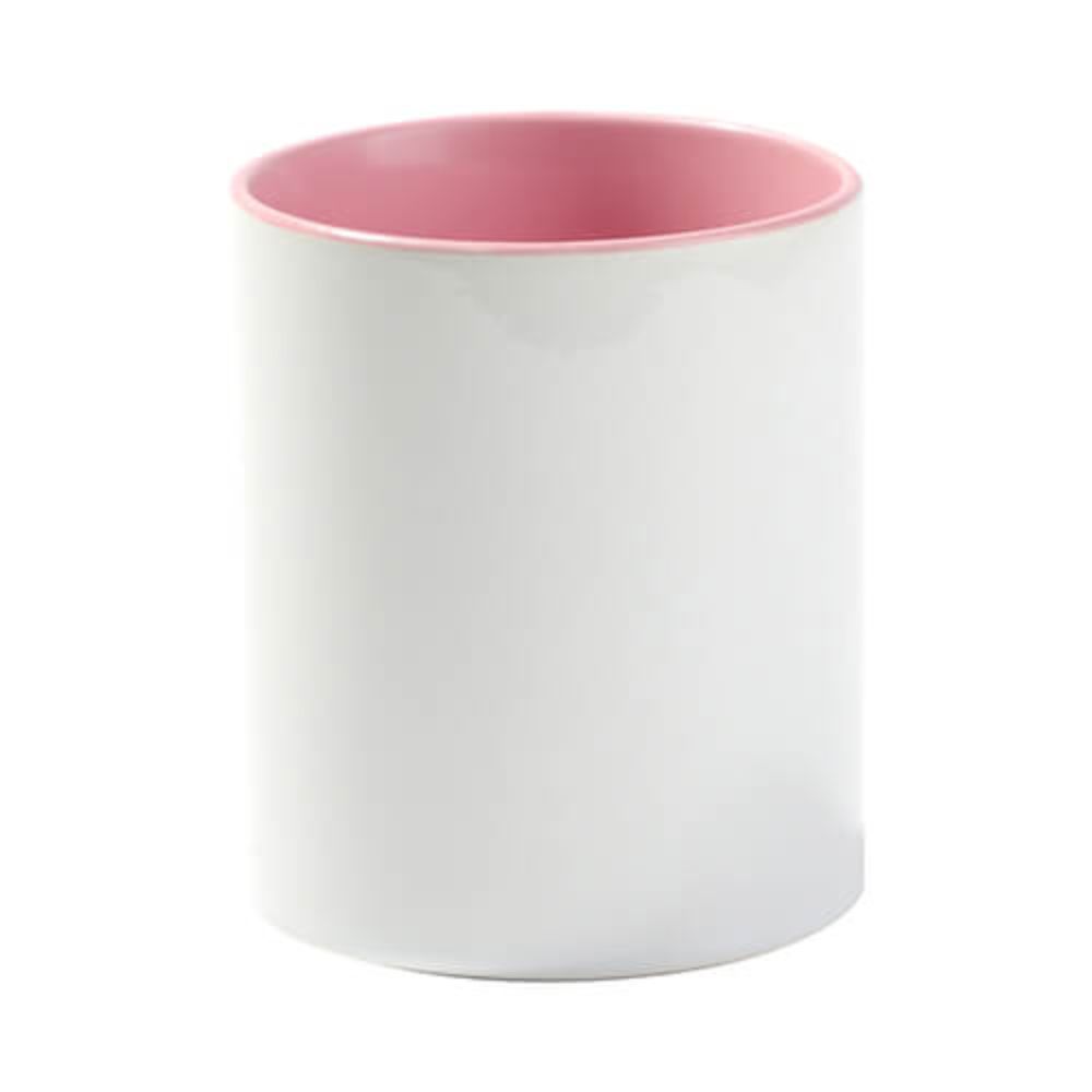 Portapenne ceramica bianca interno rosa